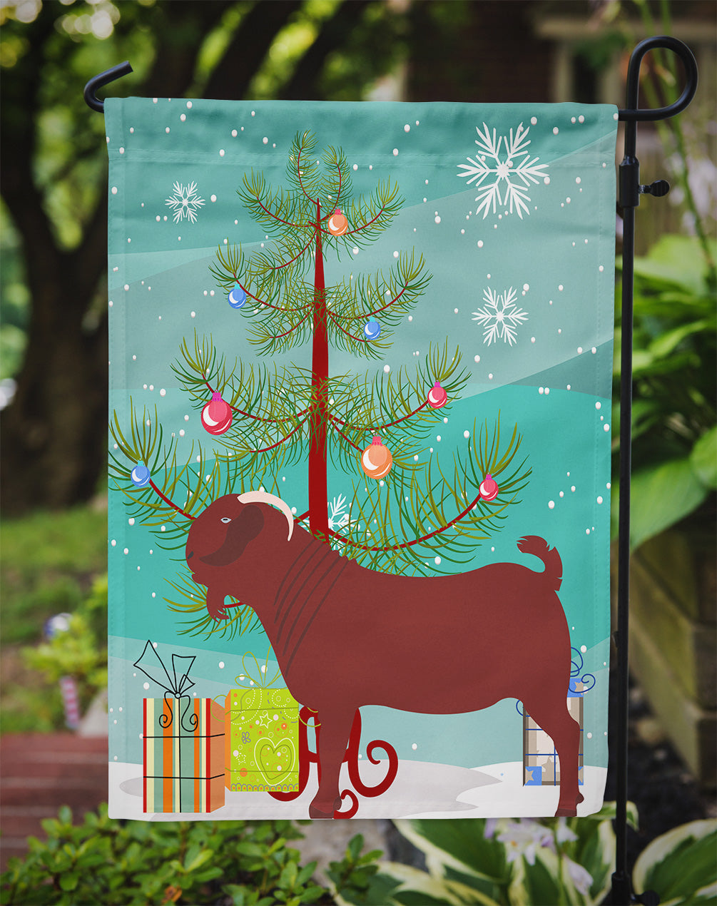 Kalahari Red Goat Christmas Garden Flag Mailbox Decorative Yard Banner Outside Patio Artwork for Flower Beds, Garden Size, Multicolor