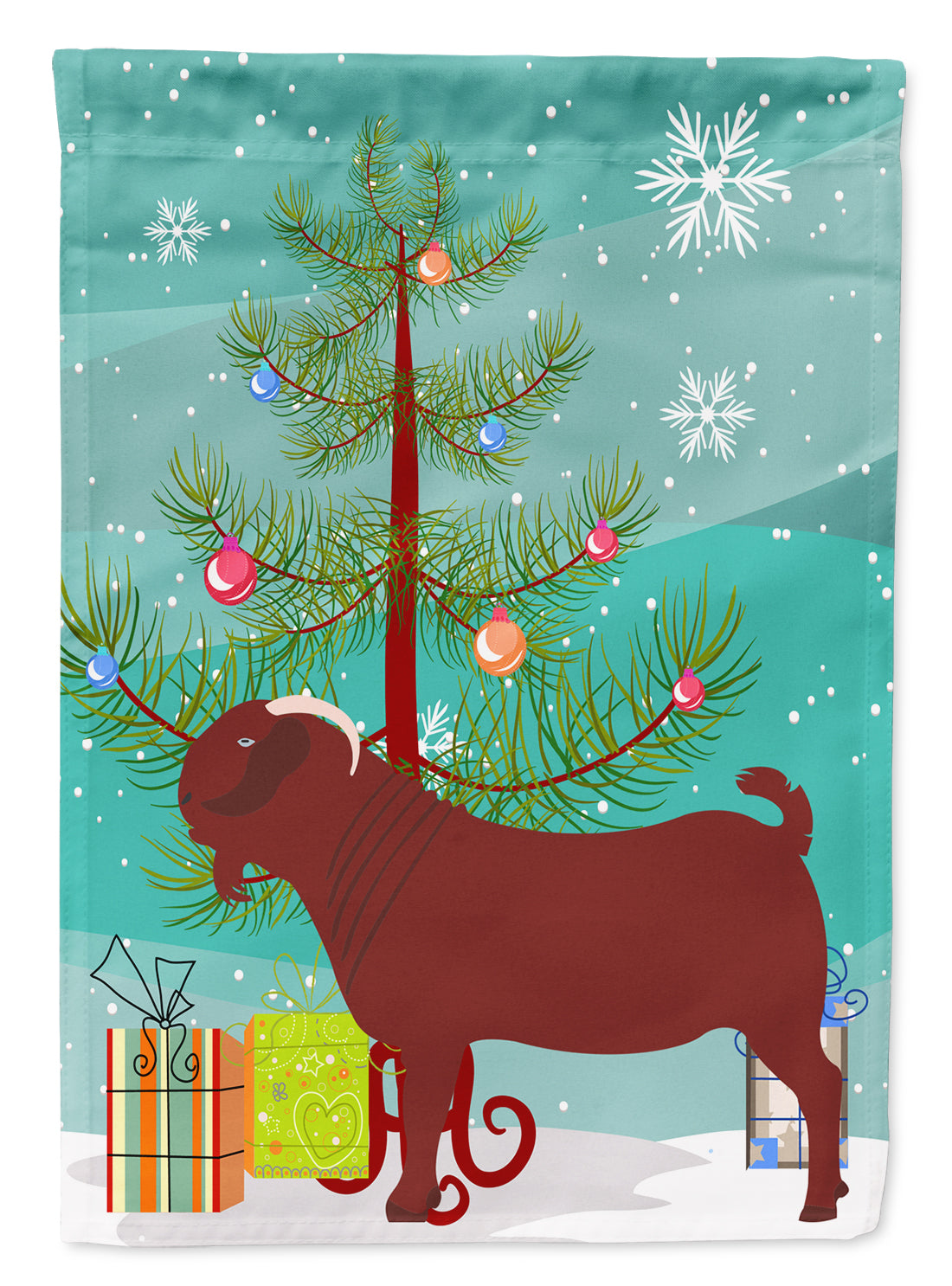 Kalahari Red Goat Christmas Garden Flag Mailbox Decorative Yard Banner Outside Patio Artwork for Flower Beds, Garden Size, Multicolor
