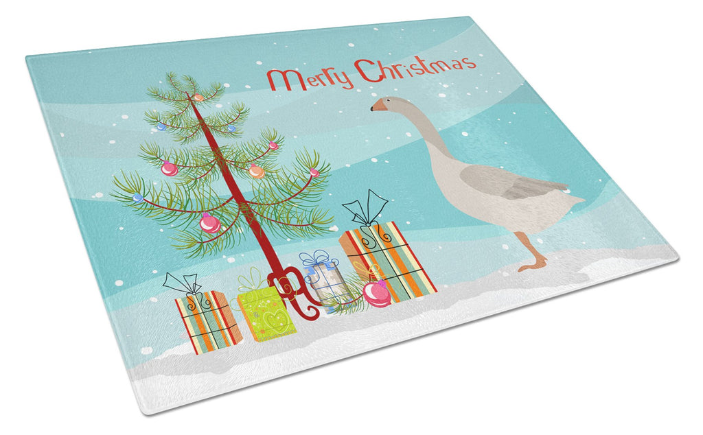Steinbacher Goose Christmas Cutting Board Tempered Glass Kitchen Cutting Surface, Heat Resistant Chopping, Non-Slip Feet, Food Prep & Serving