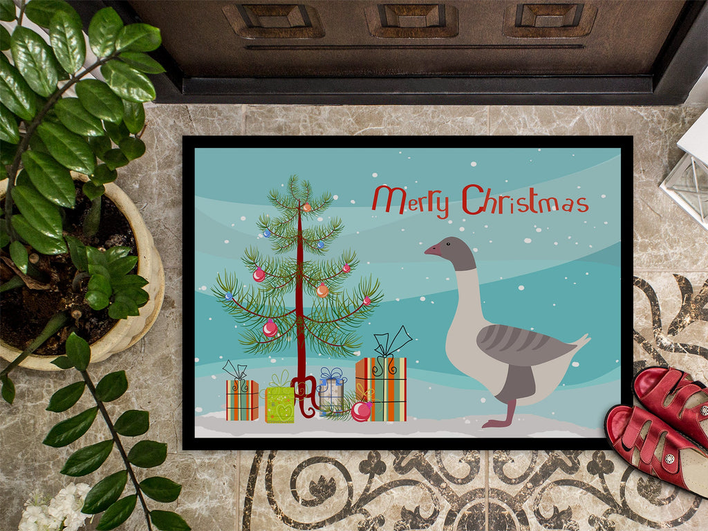 Buff Grey Back Goose Christmas Doormat Indoor Outdoor 24H X 36W Front Door Mat Rugs for Entryway, Non Slip Washable Low Pile,