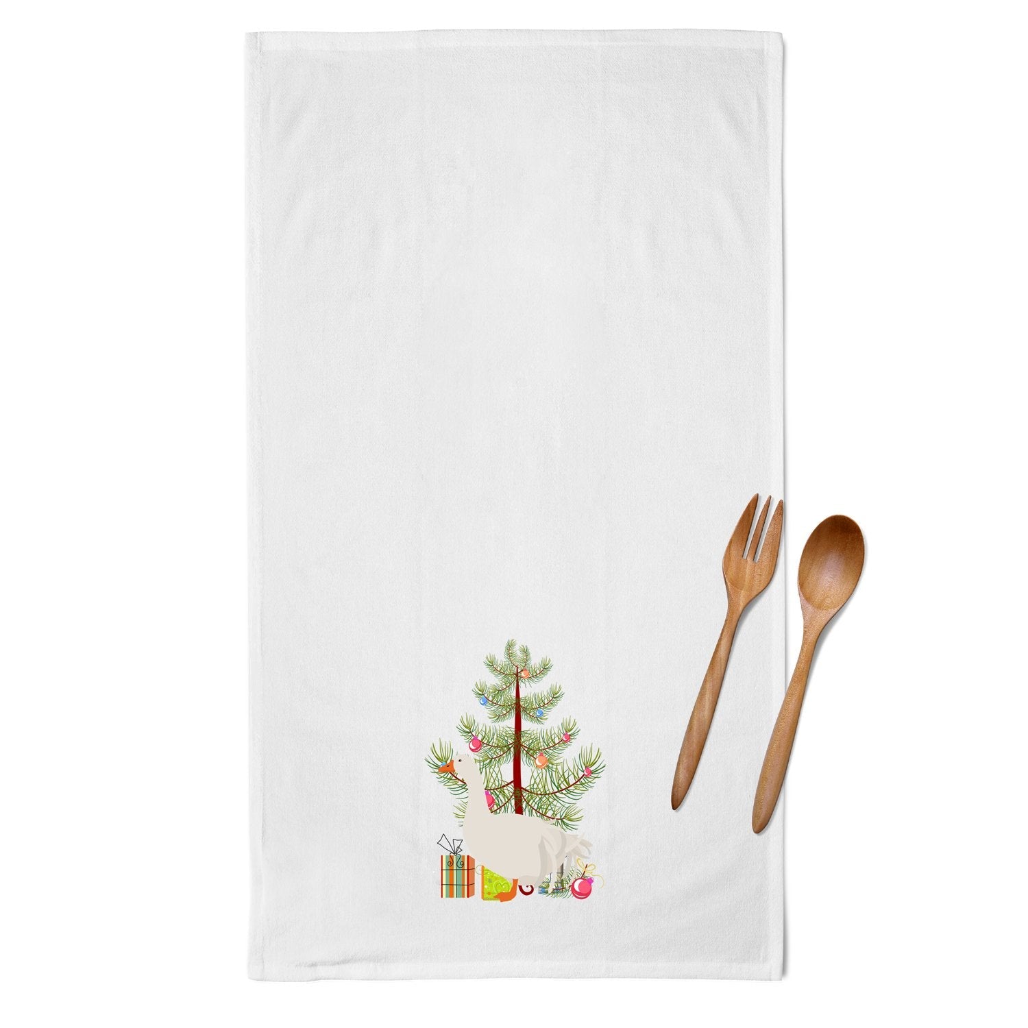 Sebastopol Goose Christmas Kitchen Towel Set of 2 White Dish Towels Decorative Bathroom Hand towel for Hand, Face, Hair, Yoga, Tea, Dishcloth, 19 X 28", White