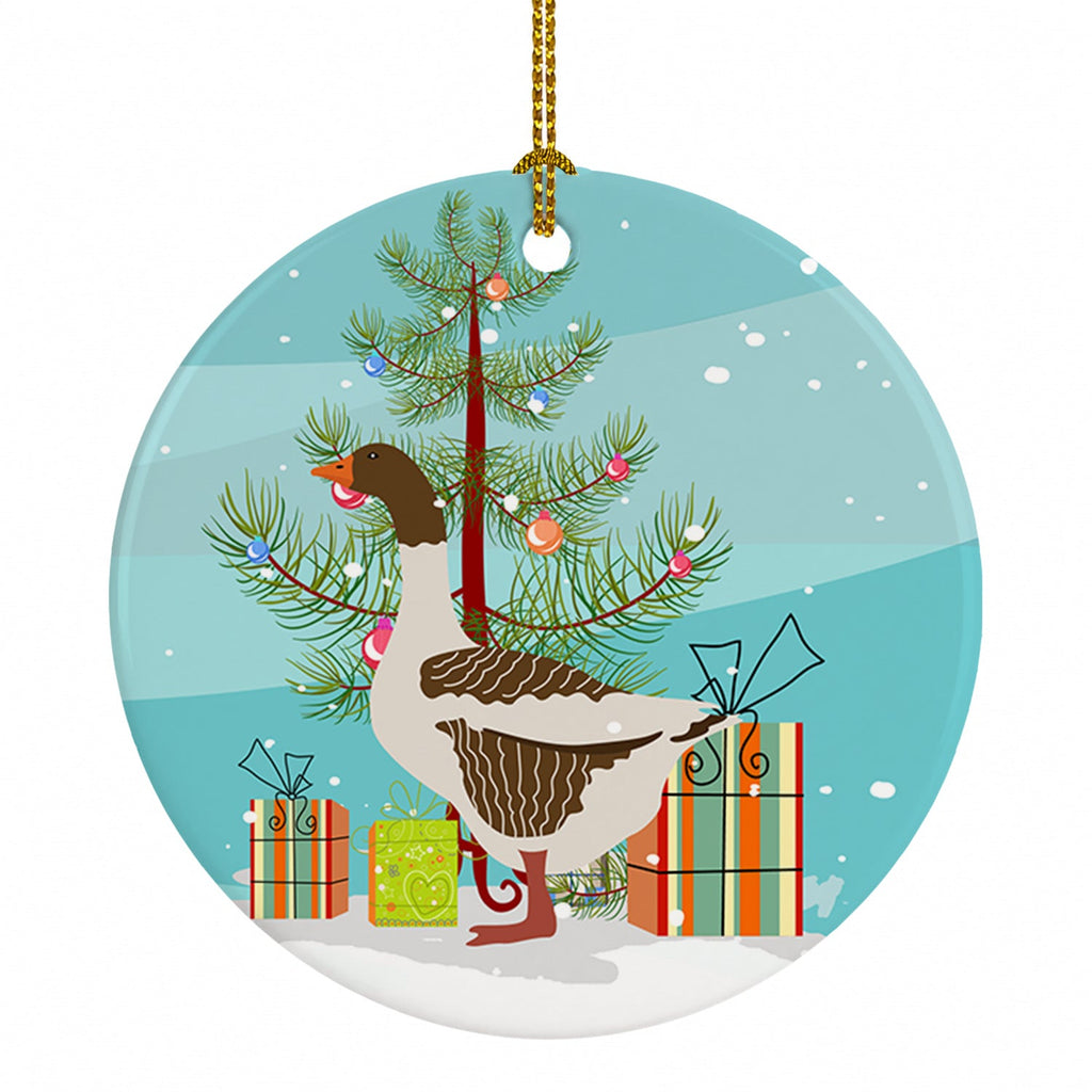 Pomeranian Rogener Goose Christmas Ceramic Ornament Christmas Tree Hanging Decorations for Home Christmas Holiday, Party, Gift, 3 in, Multicolor