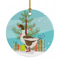 Pomeranian Rogener Goose Christmas Ceramic Ornament Christmas Tree Hanging Decorations for Home Christmas Holiday, Party, Gift, 3 in, Multicolor