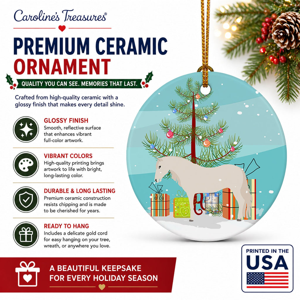 Paso Fino Horse Christmas Ceramic Ornament Christmas Tree Hanging Decorations for Home Christmas Holiday, Party, Gift, 3 in, Multicolor