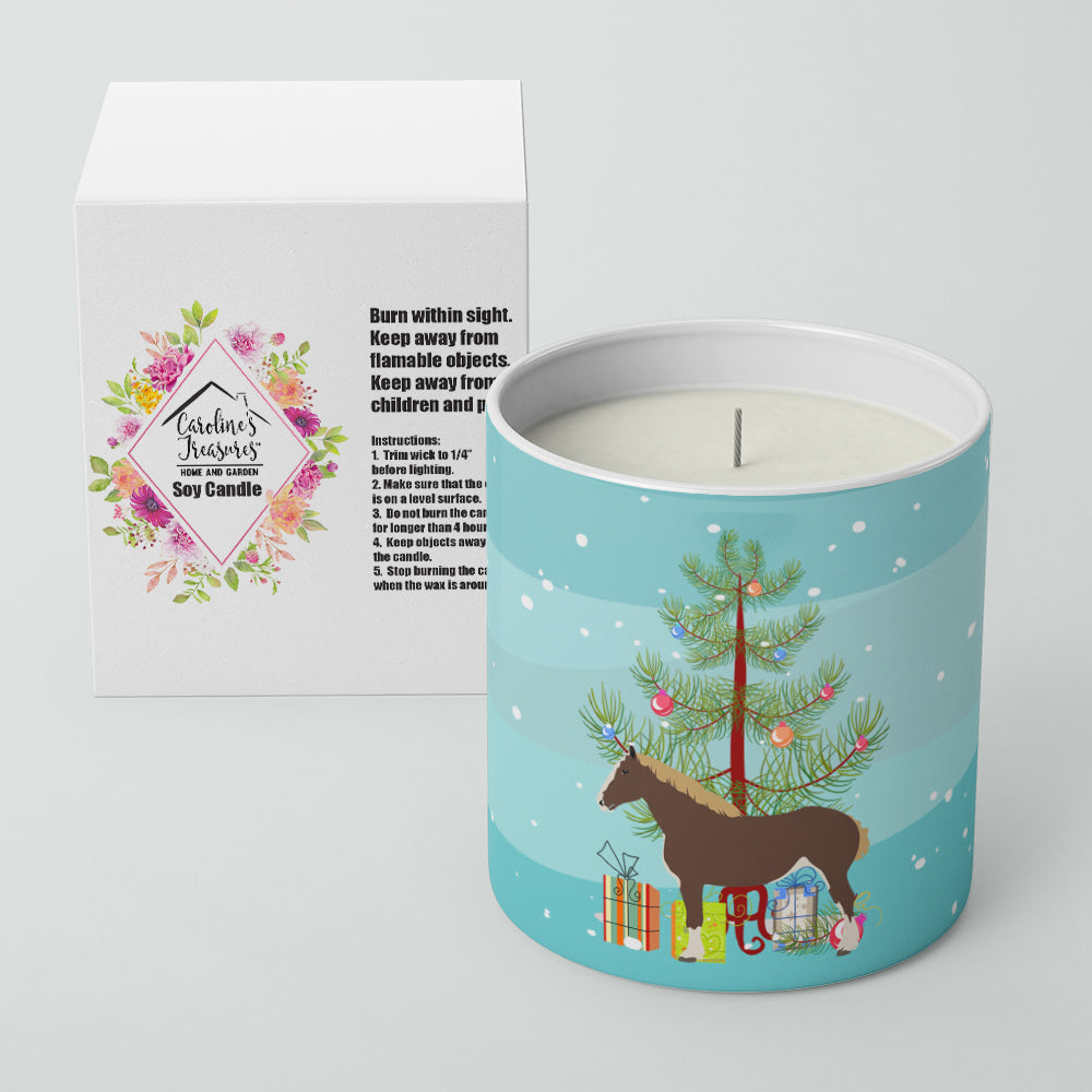 Percheron Horse Christmas Decorative Soy Candle Nature Soy Wax Essential Oil Home Decor Ideal for Bedroom Kitchen Bath Office Gift, 10 oz