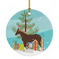Percheron Horse Christmas Ceramic Ornament Christmas Tree Hanging Decorations for Home Christmas Holiday, Party, Gift, 3 in, Multicolor