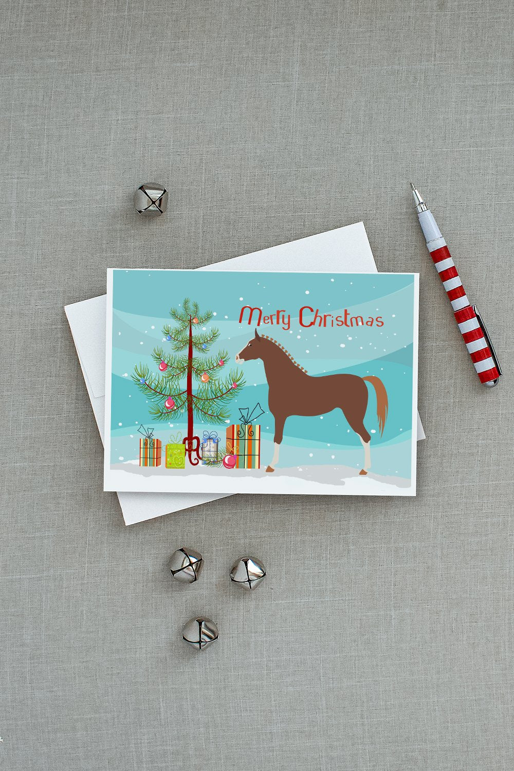 Hannoverian Horse Christmas Greeting Cards Pack of 8 Blank Cards with Envelopes Whimsical A7 Size 5x7