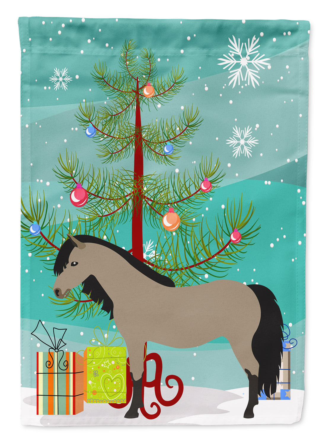Welsh Pony Horse Christmas Garden Flag Mailbox Decorative Yard Banner Outside Patio Artwork for Flower Beds, Garden Size, Multicolor