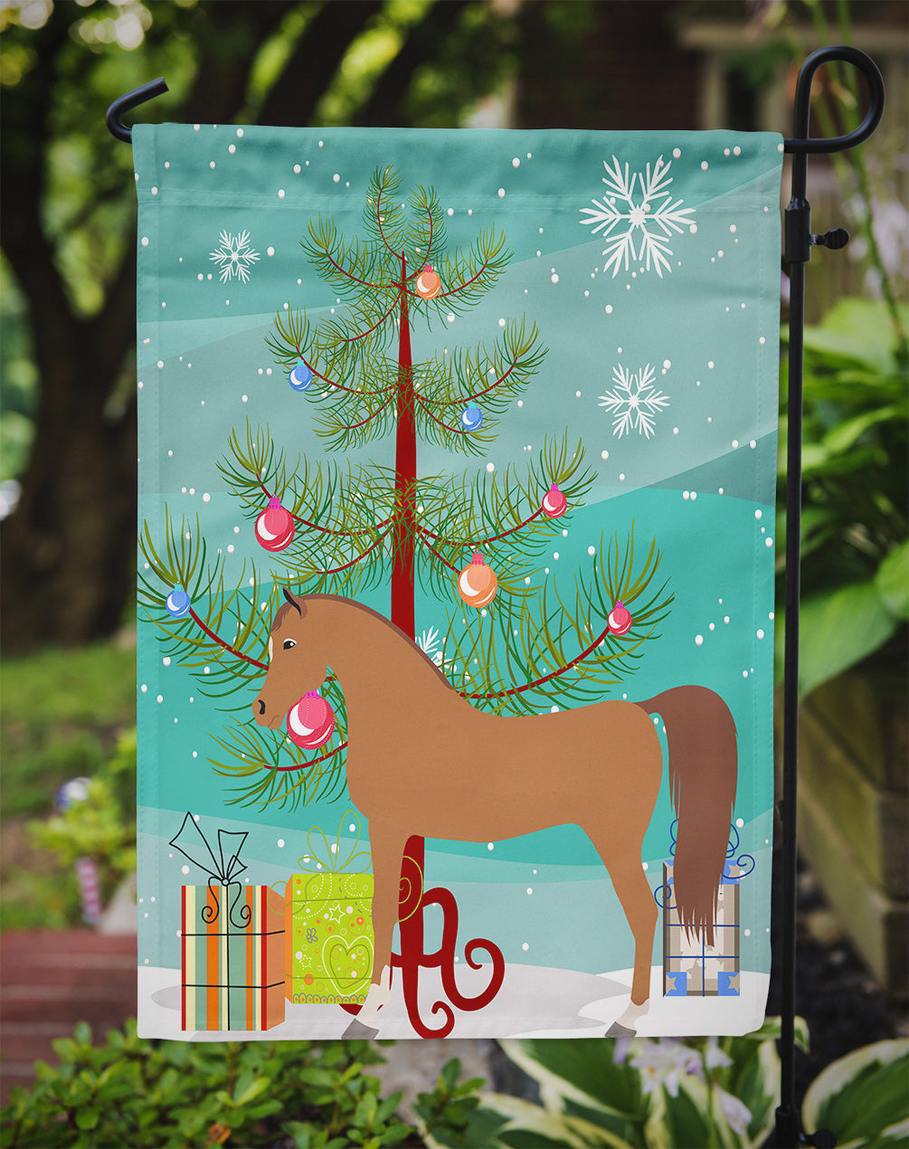 Arabian Horse Christmas Garden Flag Mailbox Decorative Yard Banner Outside Patio Artwork for Flower Beds, Garden Size, Multicolor