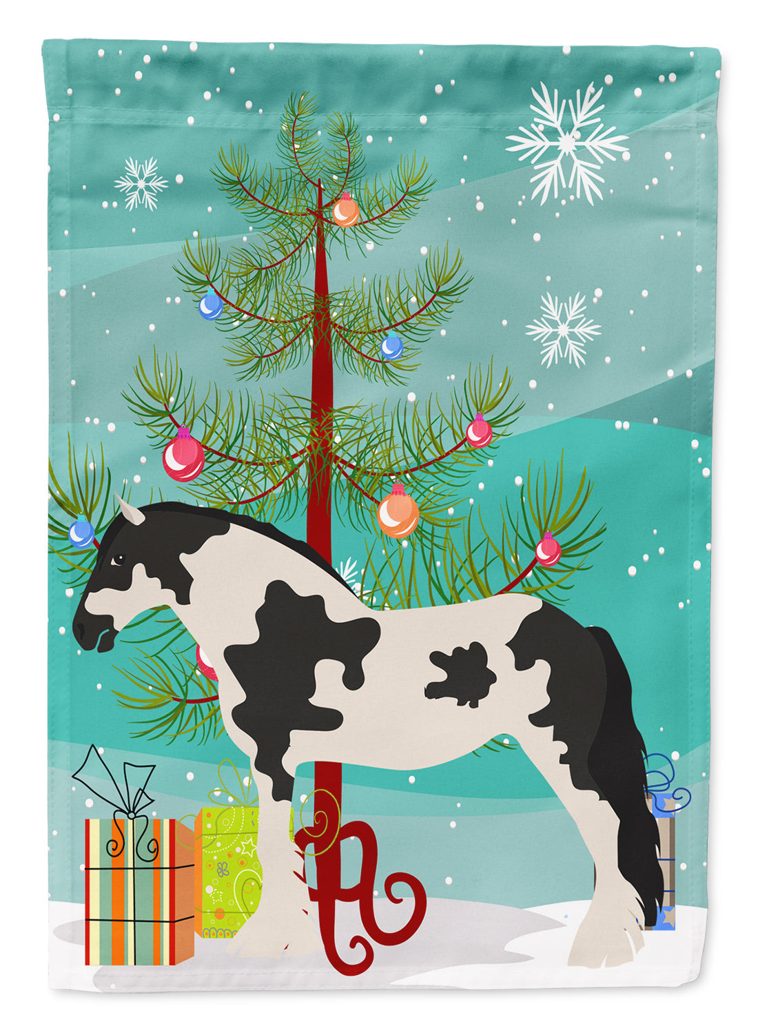 Cyldesdale Horse Christmas Garden Flag Mailbox Decorative Yard Banner Outside Patio Artwork for Flower Beds, Garden Size, Multicolor