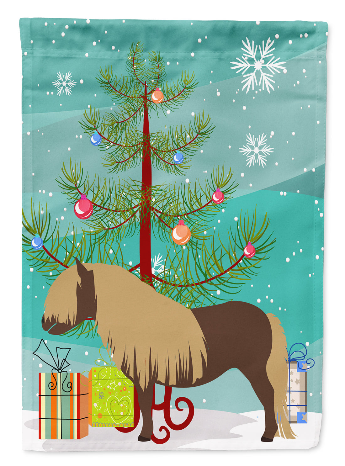 Shetland Pony Horse Christmas Garden Flag Mailbox Decorative Yard Banner Outside Patio Artwork for Flower Beds, Garden Size, Multicolor