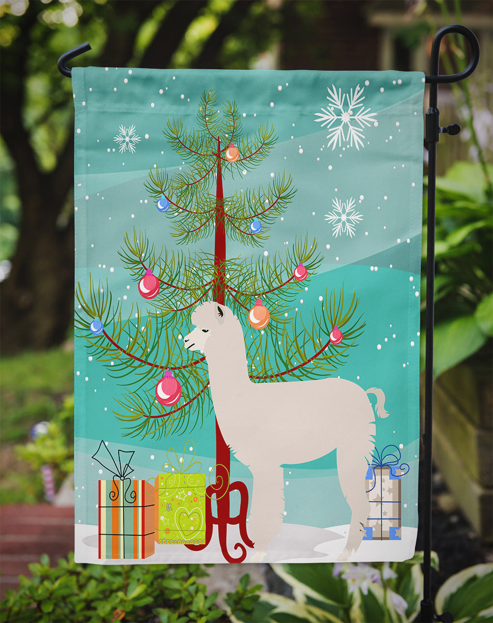 Alpaca Christmas Garden Flag Mailbox Decorative Yard Banner Outside Patio Artwork for Flower Beds, Garden Size, Multicolor