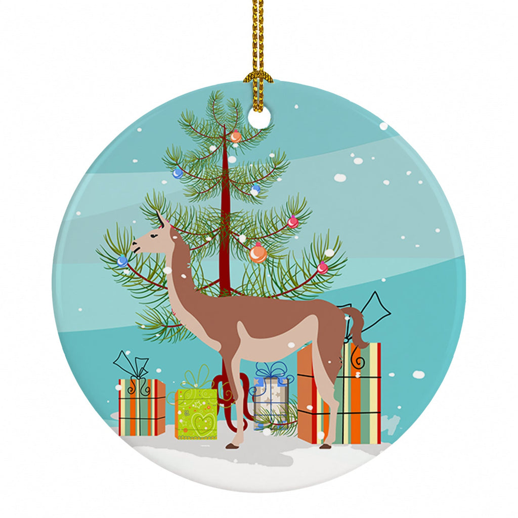 Guanaco Christmas Ceramic Ornament Christmas Tree Hanging Decorations for Home Christmas Holiday, Party, Gift, 3 in, Multicolor