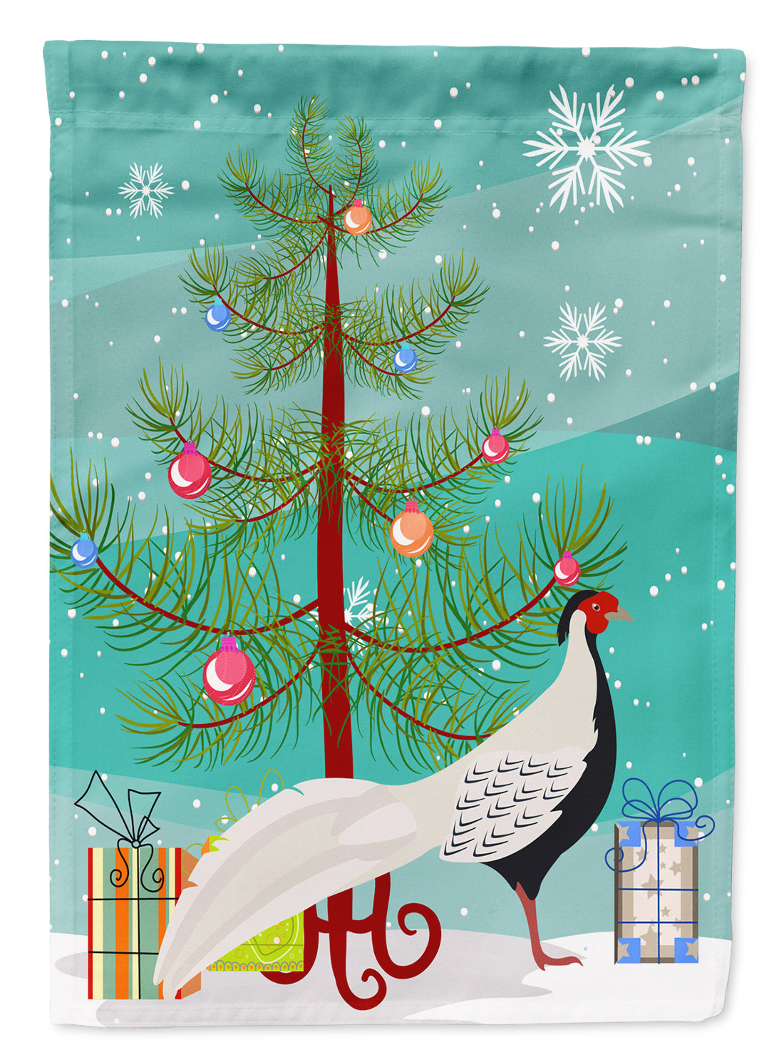 Silver Pheasant Christmas Garden Flag Mailbox Decorative Yard Banner Outside Patio Artwork for Flower Beds, Garden Size, Multicolor