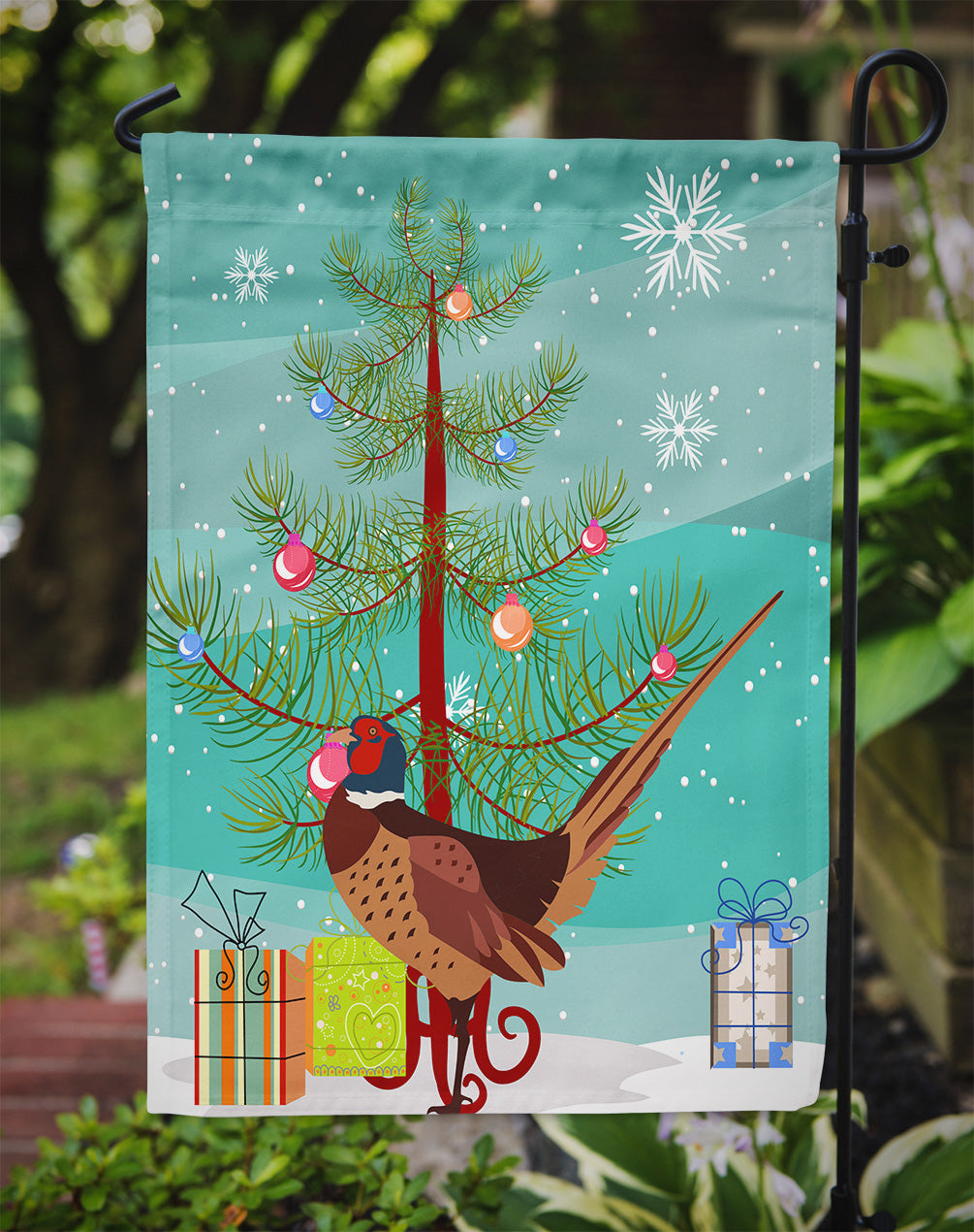 Ring-necked Common Pheasant Christmas Garden Flag Mailbox Decorative Yard Banner Outside Patio Artwork for Flower Beds, Garden Size, Multicolor