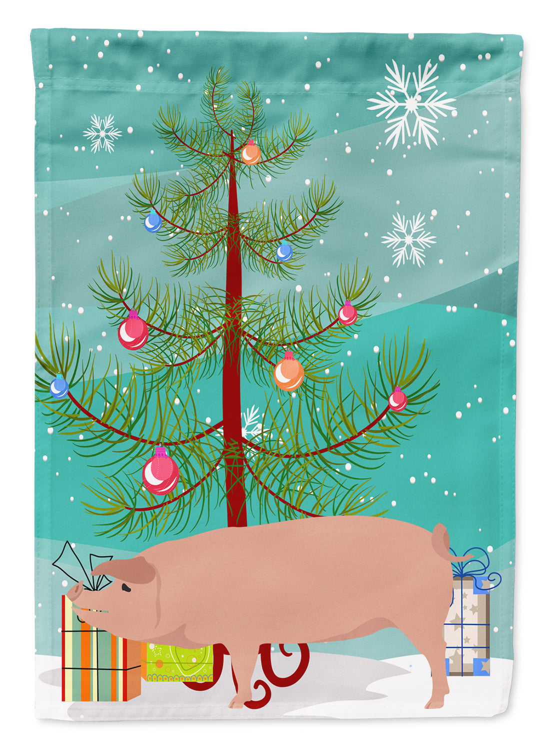 American Landrace Pig Christmas Garden Flag Mailbox Decorative Yard Banner Outside Patio Artwork for Flower Beds, Garden Size, Multicolor