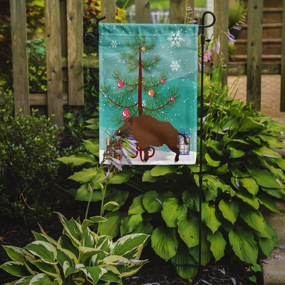 Wild Boar Pig Christmas Garden Flag Mailbox Decorative Yard Banner Outside Patio Artwork for Flower Beds, Garden Size, Multicolor