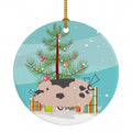 Gloucester Old Spot Pig Christmas Ceramic Ornament Christmas Tree Hanging Decorations for Home Christmas Holiday, Party, Gift, 3 in, Multicolor