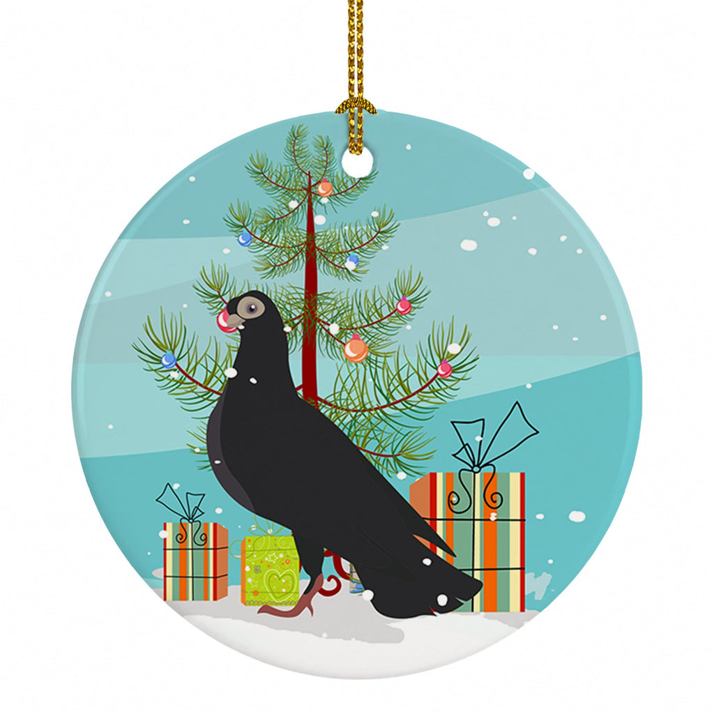 Budapest Highflyer Pigeon Christmas Ceramic Ornament Christmas Tree Hanging Decorations for Home Christmas Holiday, Party, Gift, 3 in, Multicolor