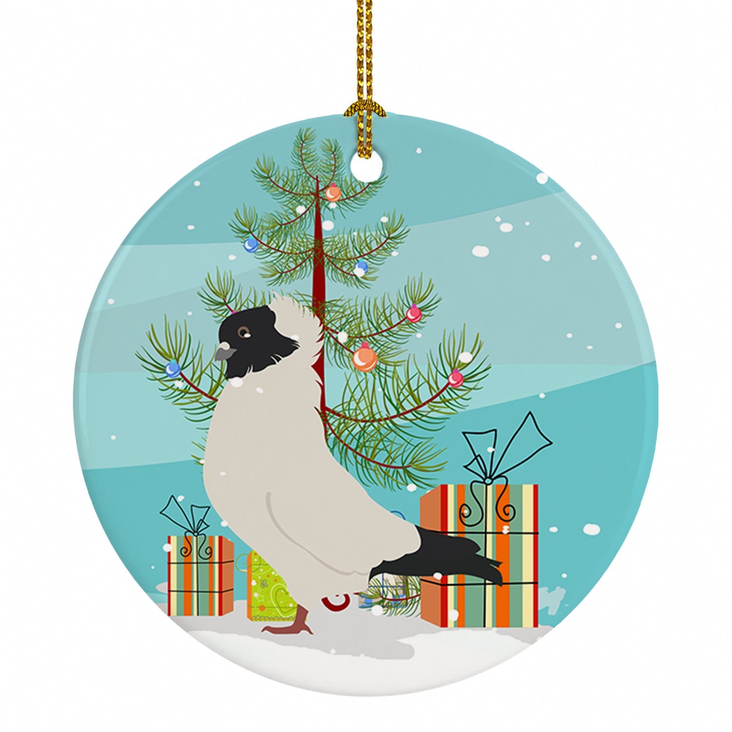 Nun Pigeon Christmas Ceramic Ornament Christmas Tree Hanging Decorations for Home Christmas Holiday, Party, Gift, 3 in, Multicolor