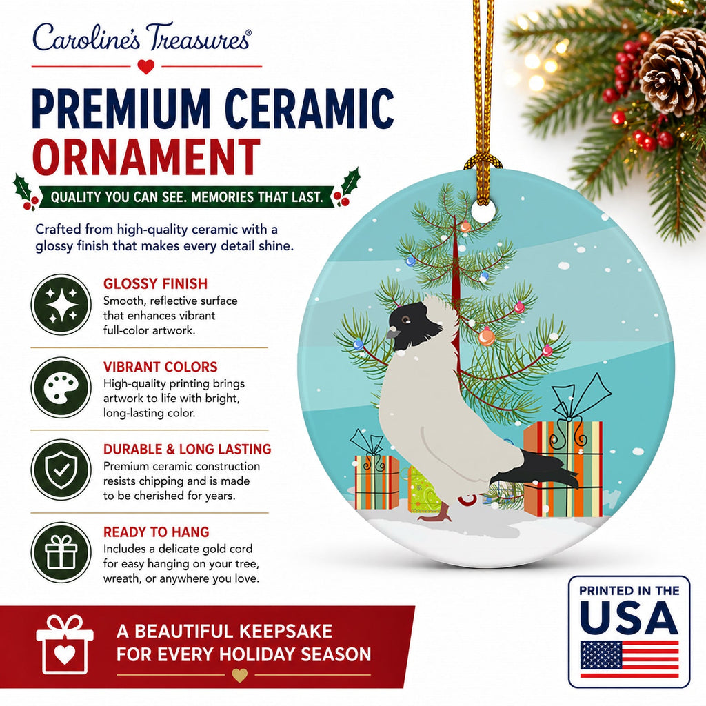 Nun Pigeon Christmas Ceramic Ornament Christmas Tree Hanging Decorations for Home Christmas Holiday, Party, Gift, 3 in, Multicolor
