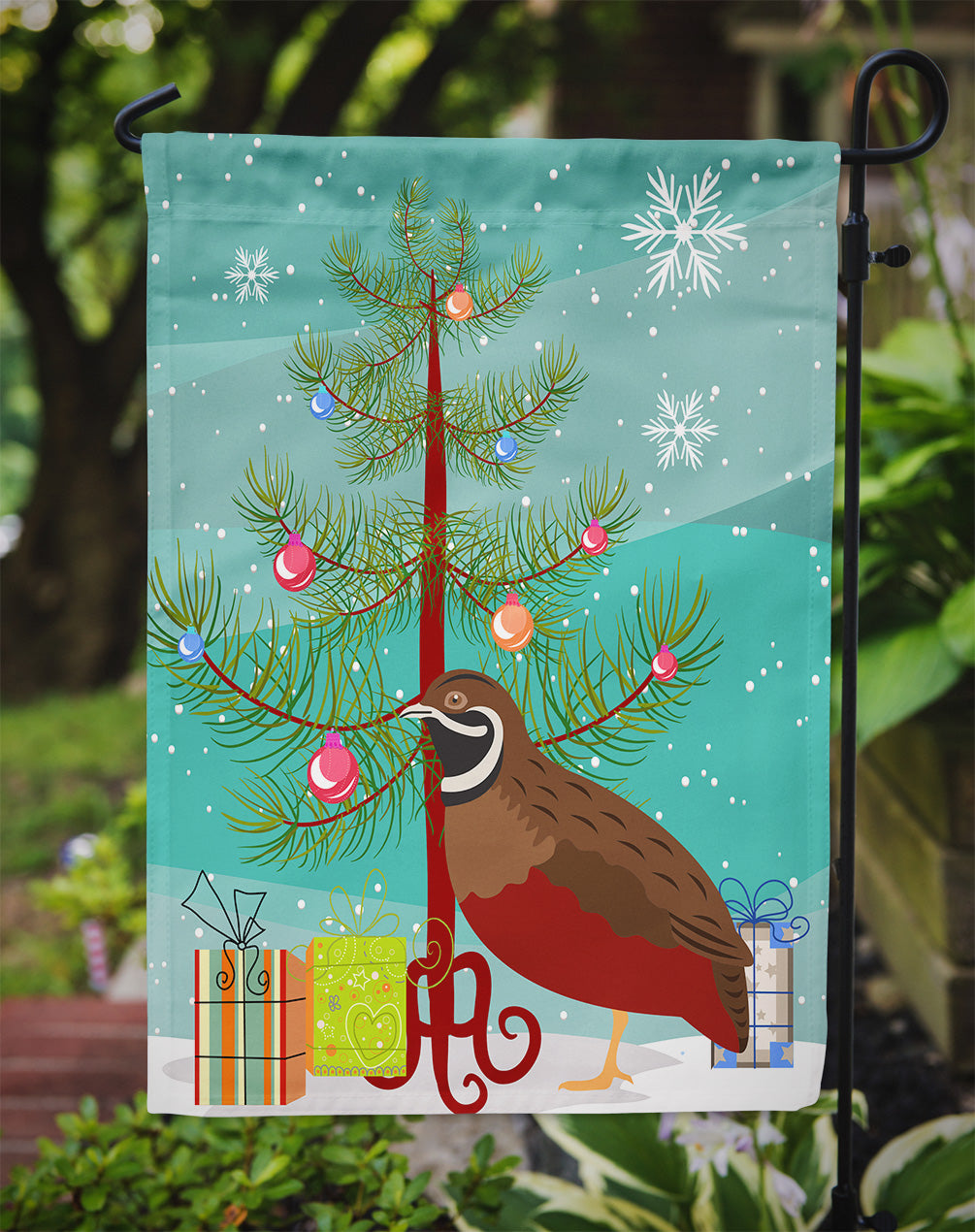 Chinese Painted or King Quail Christmas Garden Flag Mailbox Decorative Yard Banner Outside Patio Artwork for Flower Beds, Garden Size, Multicolor