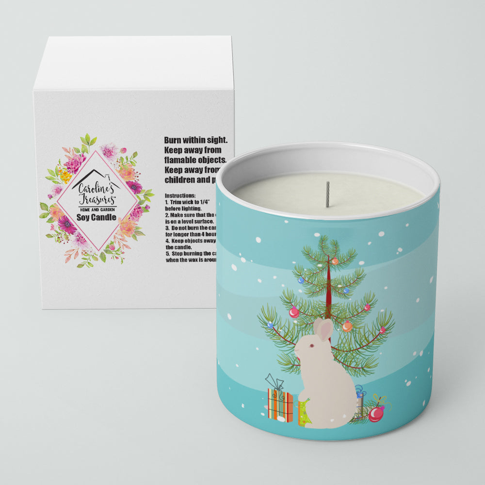 New Zealand White Rabbit Christmas Decorative Soy Candle Nature Soy Wax Essential Oil Home Decor Ideal for Bedroom Kitchen Bath Office Gift, 10 oz