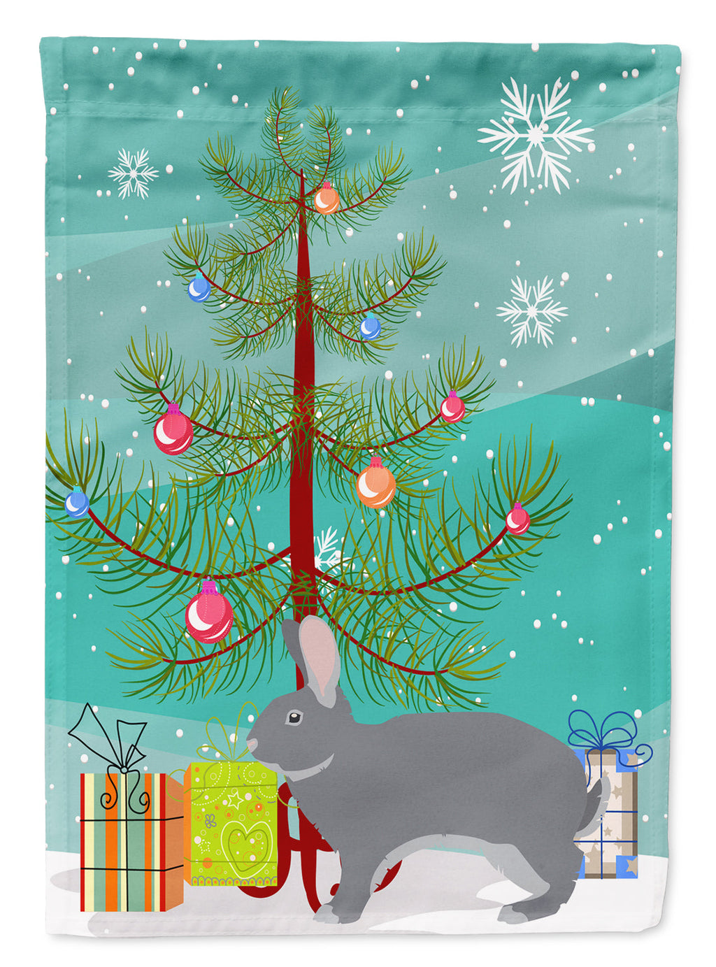 Giant Chinchilla Rabbit Christmas Garden Flag Mailbox Decorative Yard Banner Outside Patio Artwork for Flower Beds, Garden Size, Multicolor