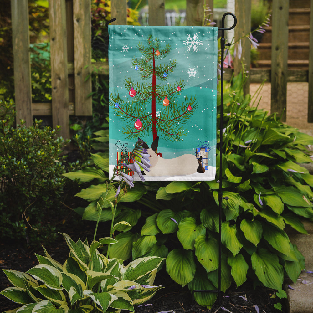 California White Rabbit Christmas Garden Flag Mailbox Decorative Yard Banner Outside Patio Artwork for Flower Beds, Garden Size, Multicolor