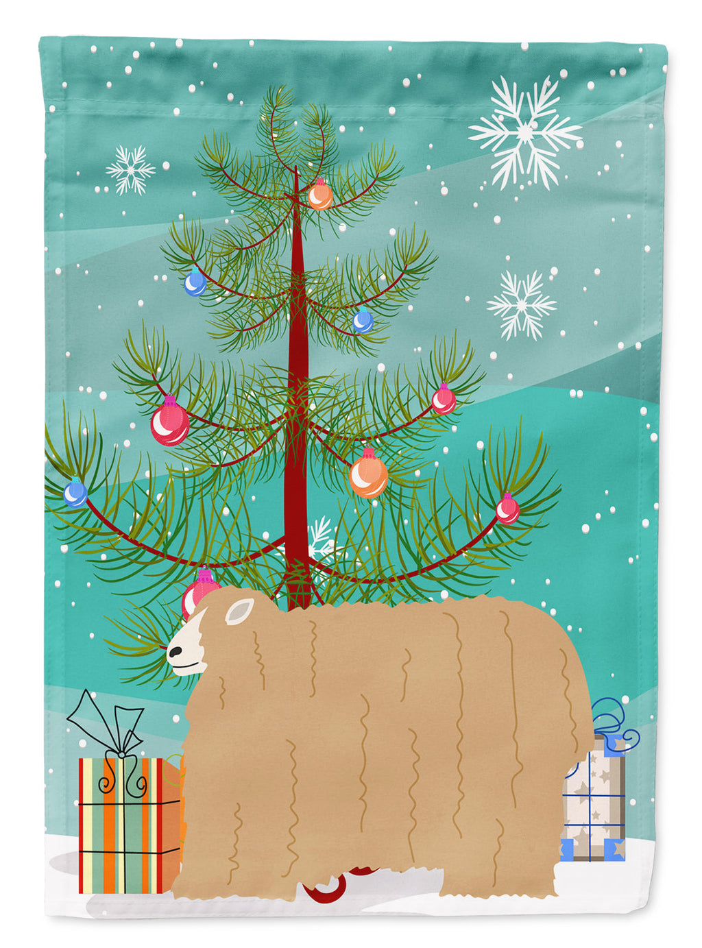 Lincoln Longwool Sheep Christmas Garden Flag Mailbox Decorative Yard Banner Outside Patio Artwork for Flower Beds, Garden Size, Multicolor