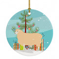English Leicester Longwool Sheep Christmas Ceramic Ornament Christmas Tree Hanging Decorations for Home Christmas Holiday, Party, Gift, 3 in, Multicolor
