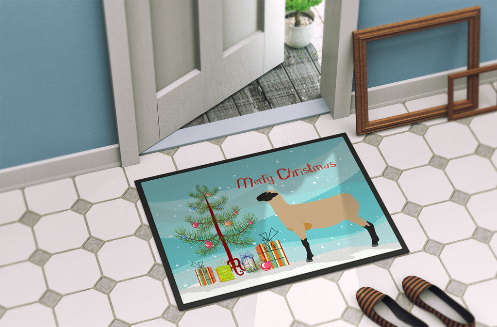 Hampshire Down Sheep Christmas Doormat Indoor Outdoor 18H X 27W Front Door Mat Rugs for Entryway, Non Slip Washable
