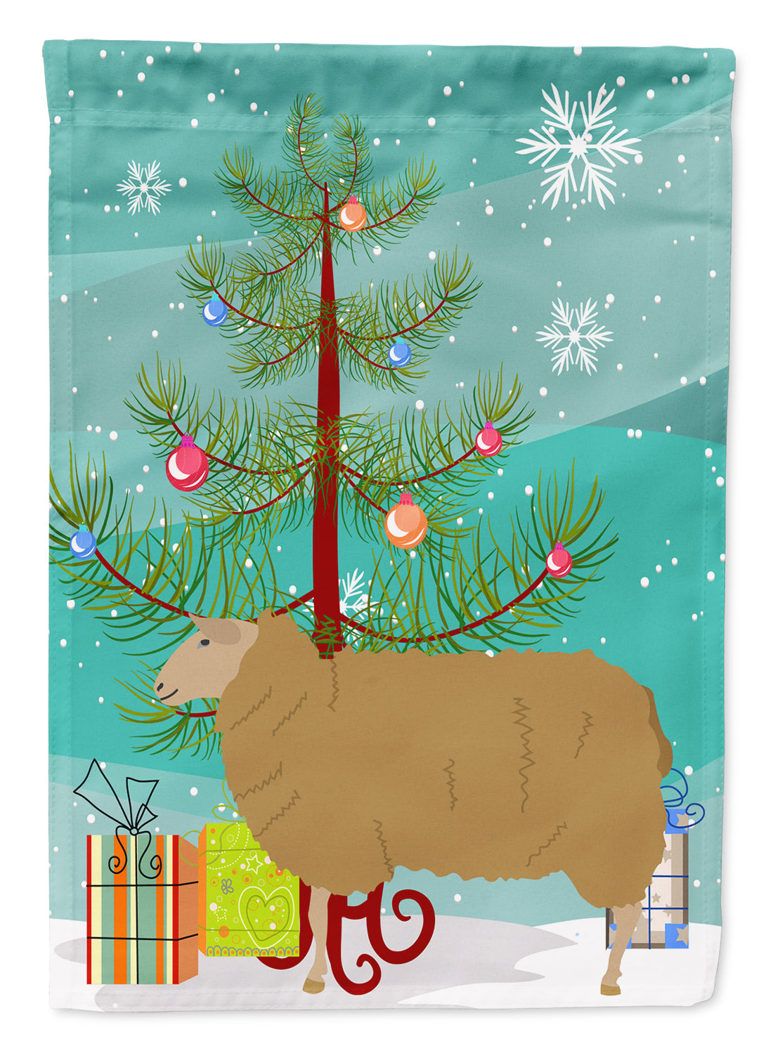 East Friesian Sheep Christmas Garden Flag Mailbox Decorative Yard Banner Outside Patio Artwork for Flower Beds, Garden Size, Multicolor