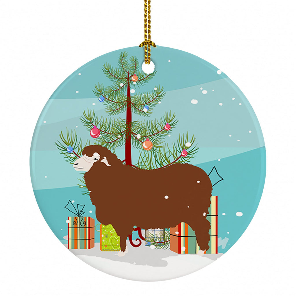 Merino Sheep Christmas Ceramic Ornament Christmas Tree Hanging Decorations for Home Christmas Holiday, Party, Gift, 3 in, Multicolor