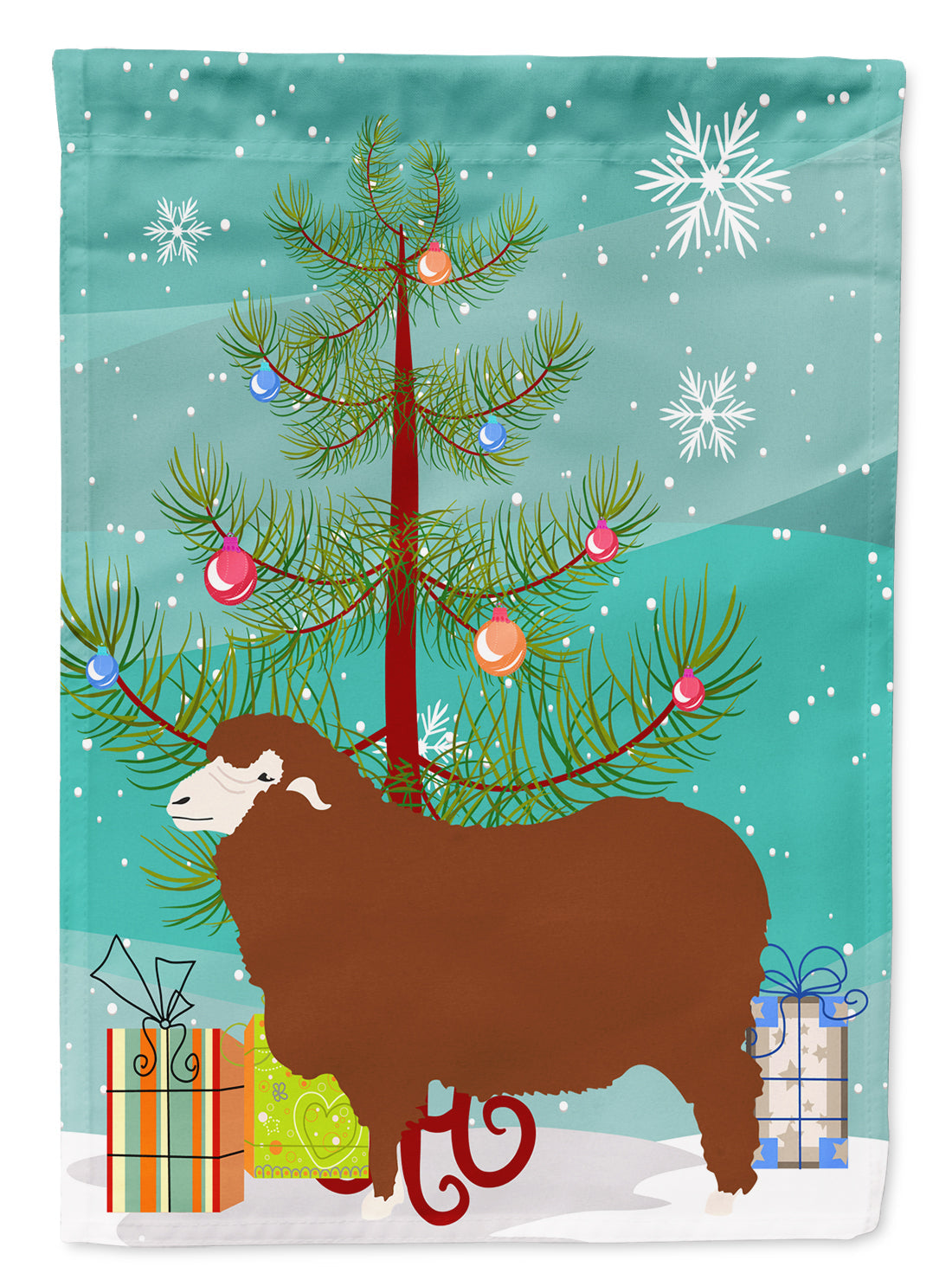 Merino Sheep Christmas Garden Flag Mailbox Decorative Yard Banner Outside Patio Artwork for Flower Beds, Garden Size, Multicolor