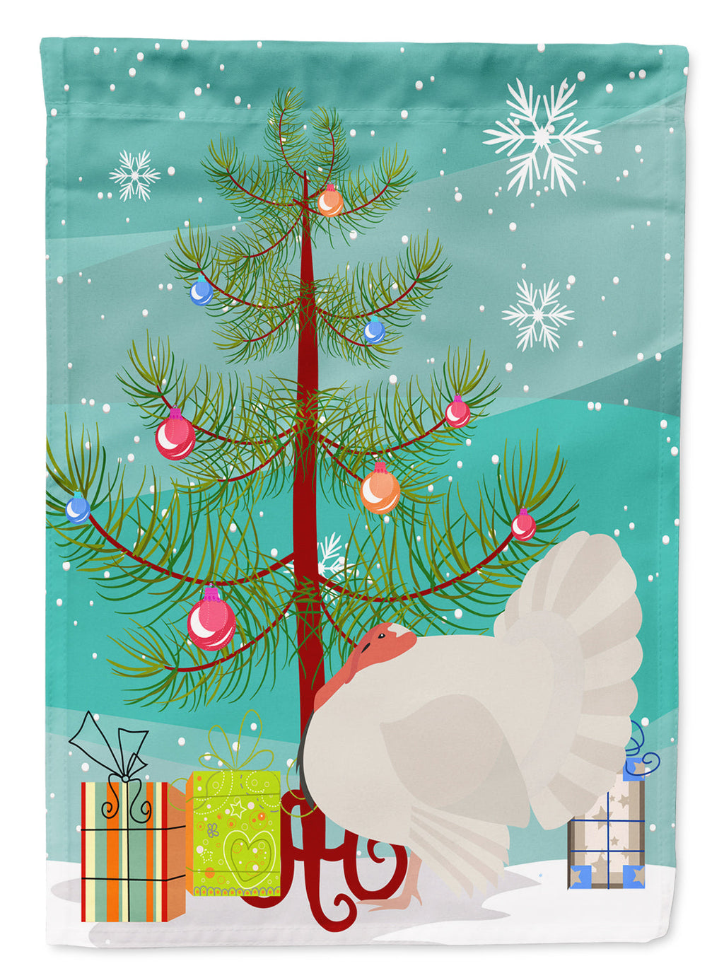 White Holland Turkey Christmas Garden Flag Mailbox Decorative Yard Banner Outside Patio Artwork for Flower Beds, Garden Size, Multicolor
