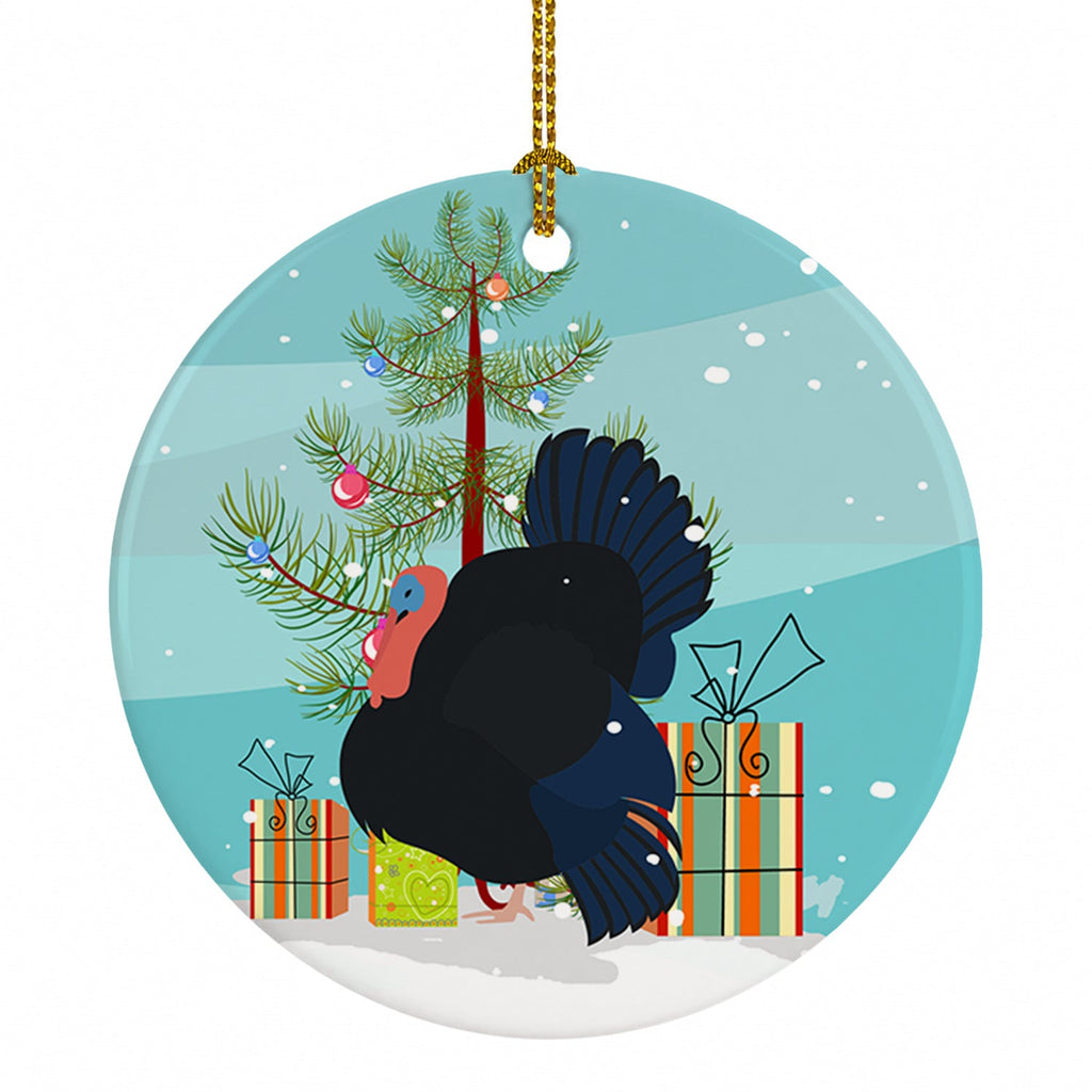 Norfolk Black Turkey Christmas Ceramic Ornament Christmas Tree Hanging Decorations for Home Christmas Holiday, Party, Gift, 3 in, Multicolor