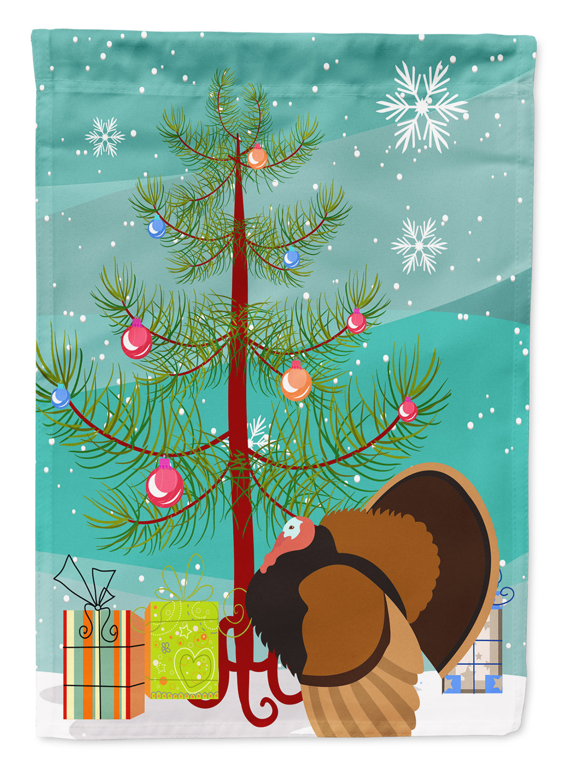 Bronze Turkey Christmas Garden Flag Mailbox Decorative Yard Banner Outside Patio Artwork for Flower Beds, Garden Size, Multicolor