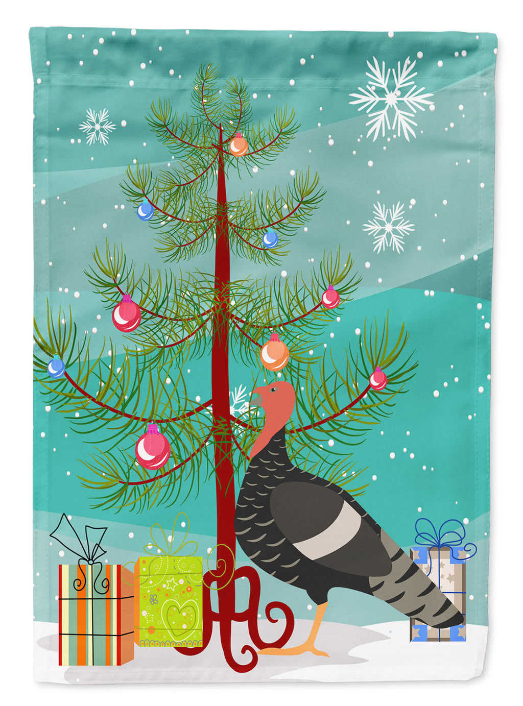Marragansett Turkey Christmas Garden Flag Mailbox Decorative Yard Banner Outside Patio Artwork for Flower Beds, Garden Size, Multicolor