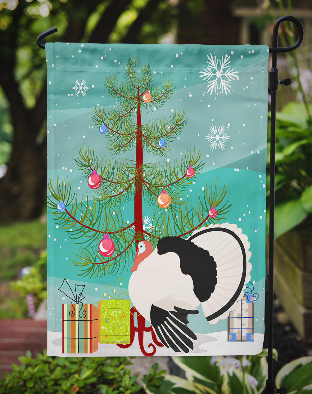 Royal Palm Turkey Christmas Garden Flag Mailbox Decorative Yard Banner Outside Patio Artwork for Flower Beds, Garden Size, Multicolor