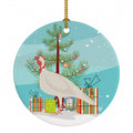Beltsville Small White Turkey Hen Christmas Ceramic Ornament Christmas Tree Hanging Decorations for Home Christmas Holiday, Party, Gift, 3 in, Multicolor