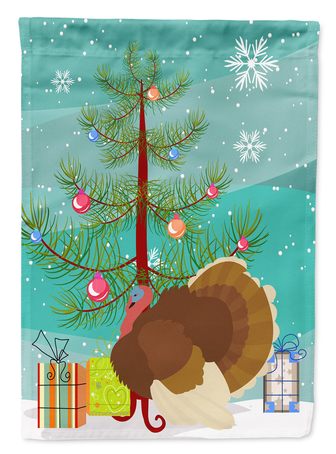 French Turkey Dindon Christmas Garden Flag Mailbox Decorative Yard Banner Outside Patio Artwork for Flower Beds, Garden Size, Multicolor