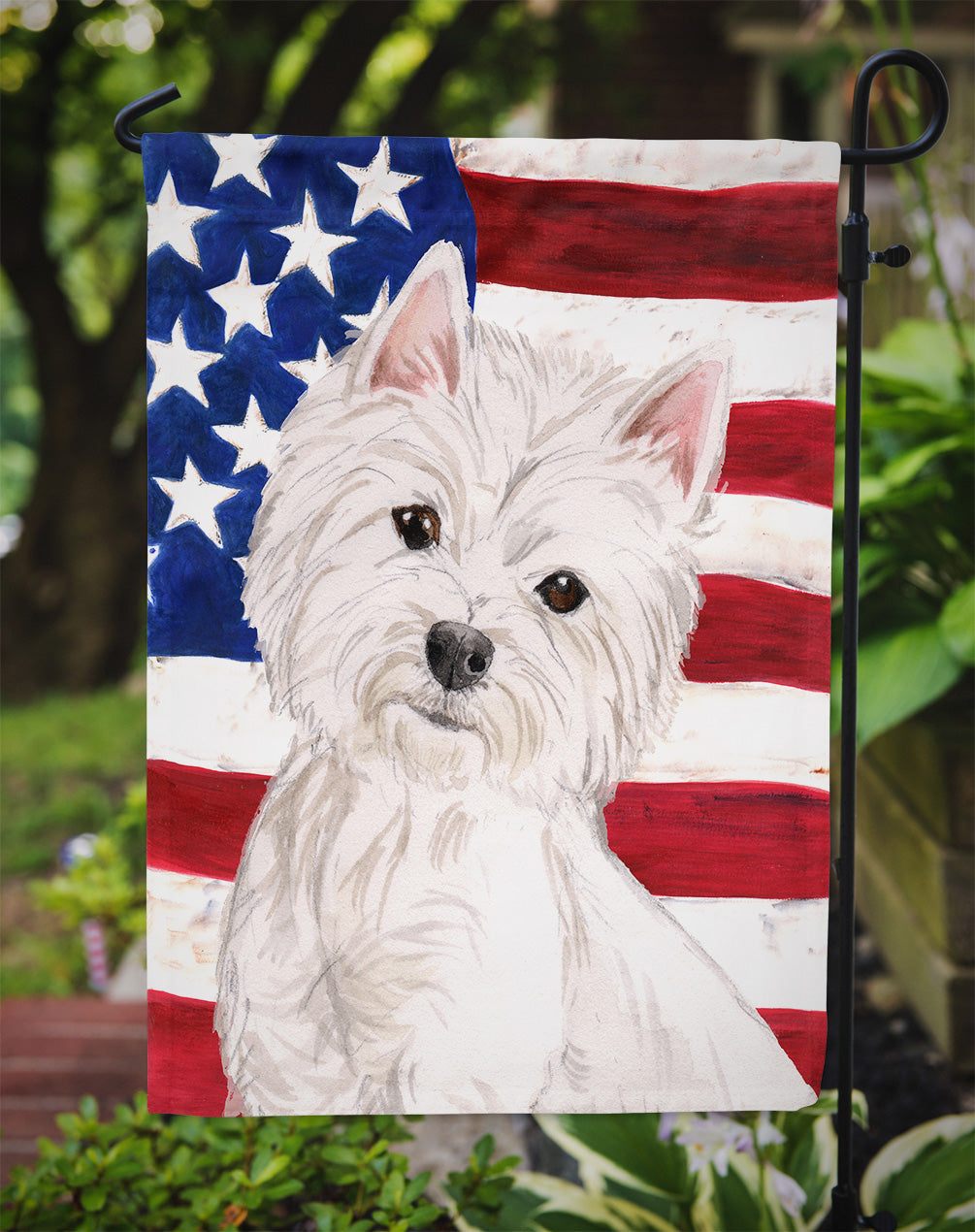 Westie Patriotic Garden Flag Mailbox Decorative Yard Banner Outside Patio Artwork for Flower Beds, Garden Size, Multicolor
