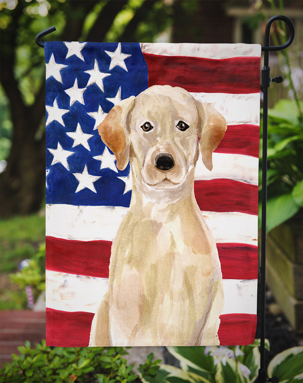 Yellow Labrador Patriotic Garden Flag Mailbox Decorative Yard Banner Outside Patio Artwork for Flower Beds, Garden Size, Multicolor