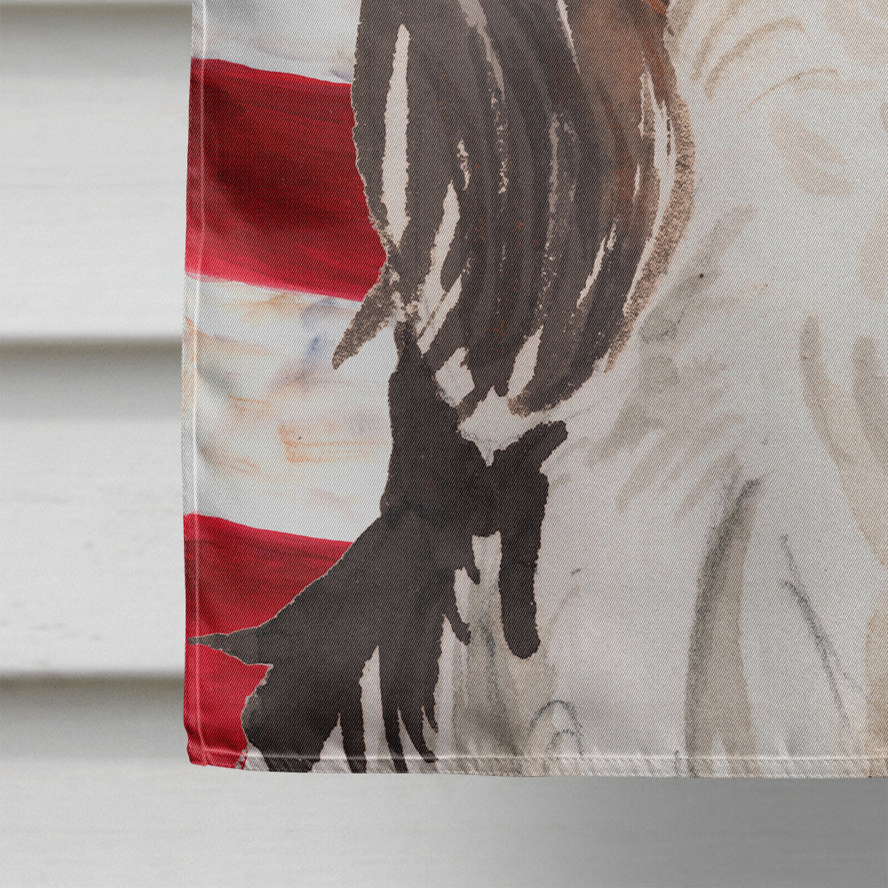 Tricolor Cavalier Spaniel Patriotic House Flag 28x40 Porch Sleeve Pole Decorative Outside Yard Banner Artwork Wall Hanging, Polyester
