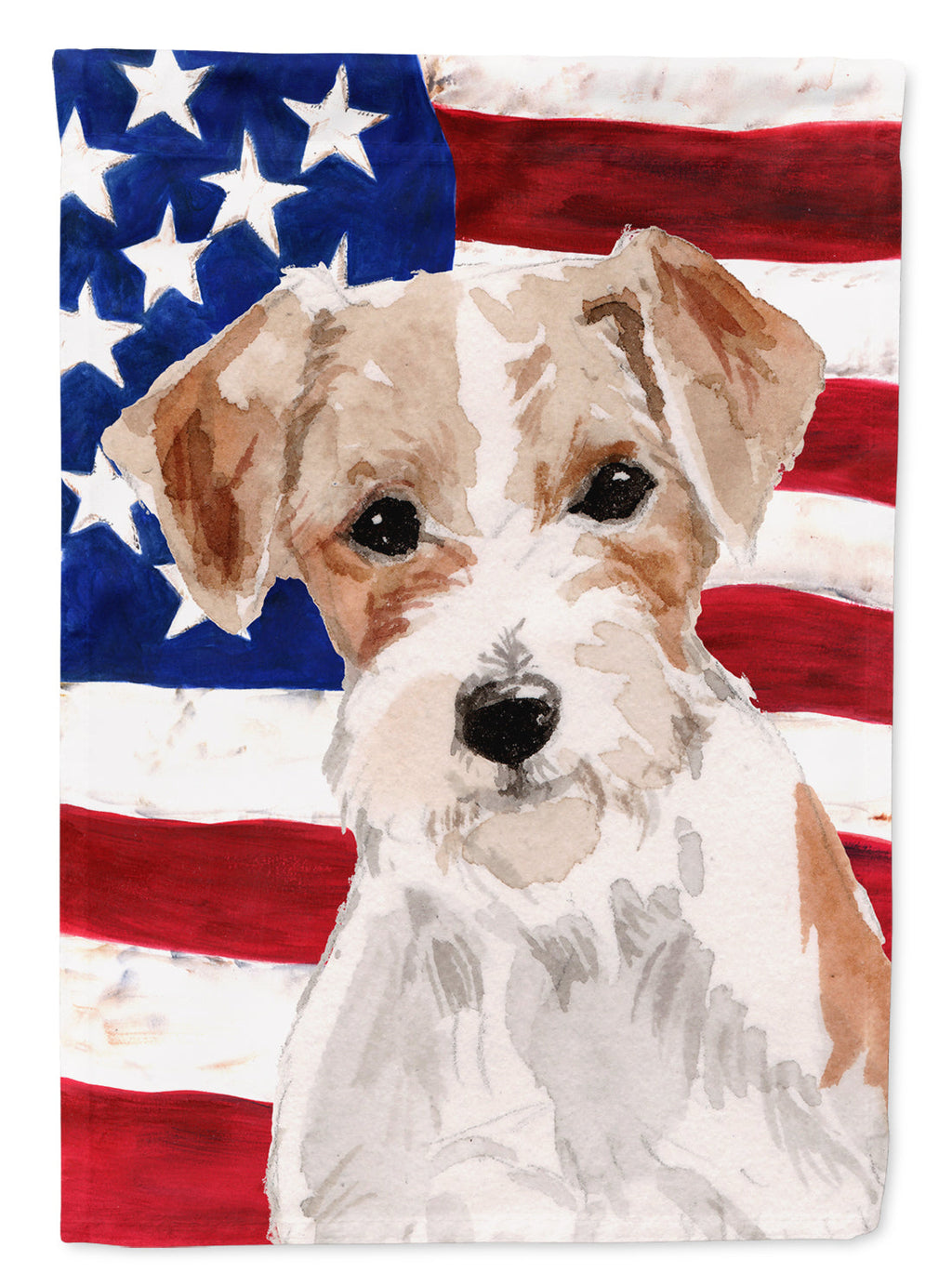 Wire Hair Jack Russell Patriotic Garden Flag Mailbox Decorative Yard Banner Outside Patio Artwork for Flower Beds, Garden Size, Multicolor