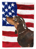 Black and Tan Dachshund Patriotic Garden Flag Mailbox Decorative Yard Banner Outside Patio Artwork for Flower Beds, Garden Size, Multicolor