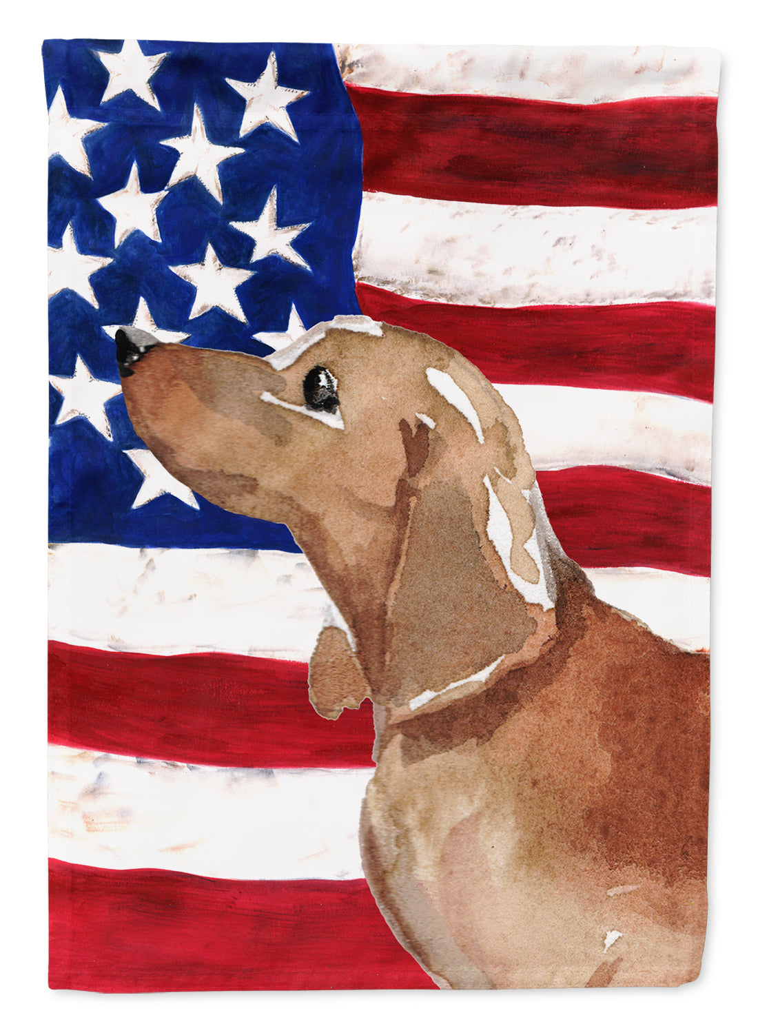 Red Tan Dachshund Patriotic Garden Flag Mailbox Decorative Yard Banner Outside Patio Artwork for Flower Beds, Garden Size, Multicolor
