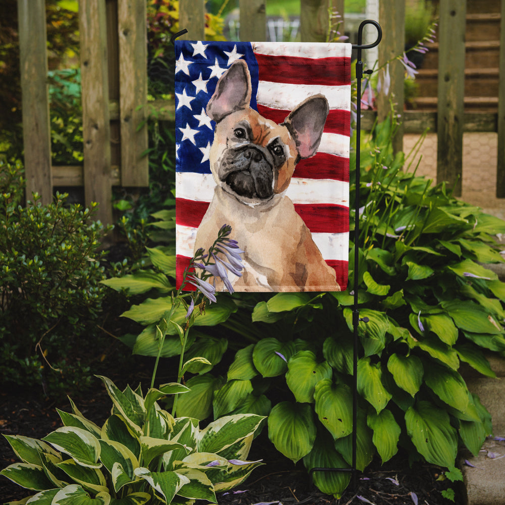 Fawn French Bulldog Patriotic Garden Flag Mailbox Decorative Yard Banner Outside Patio Artwork for Flower Beds, Garden Size, Multicolor