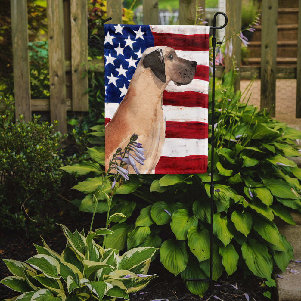 Fawn Natural Great Dane Patriotic Garden Flag Mailbox Decorative Yard Banner Outside Patio Artwork for Flower Beds, Garden Size, Multicolor